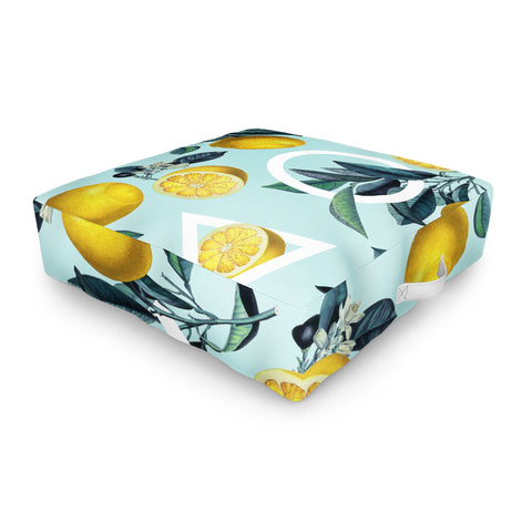 Burcu Korkmazyurek Geometric and Lemon III Outdoor Floor Cushion