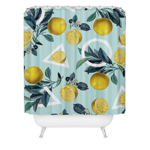Burcu Korkmazyurek Geometric and Lemon III Shower Curtain