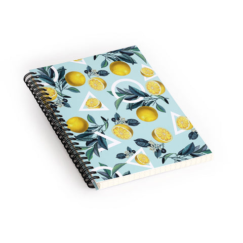 Burcu Korkmazyurek Geometric and Lemon III Spiral Notebook