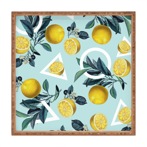 Burcu Korkmazyurek Geometric and Lemon III Square Tray