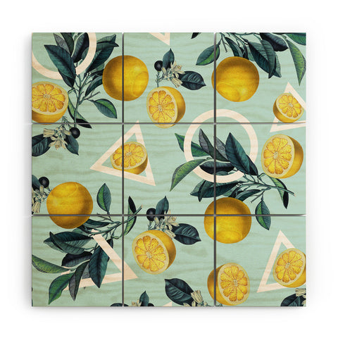 Burcu Korkmazyurek Geometric and Lemon III Wood Wall Mural