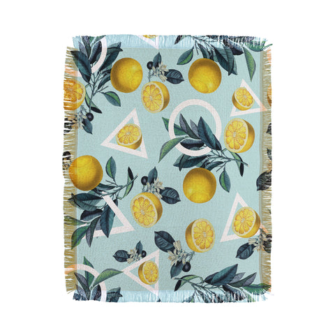 Burcu Korkmazyurek Geometric and Lemon III Throw Blanket