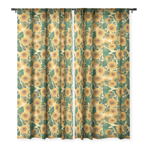Burcu Korkmazyurek Helianthus Annuus Sheer Window Curtain