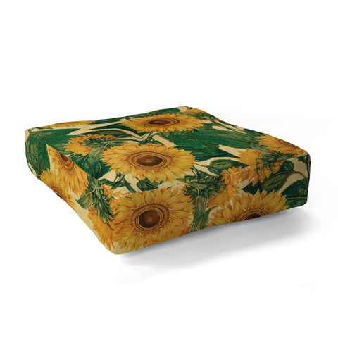 Burcu Korkmazyurek Helianthus Annuus Floor Pillow Square