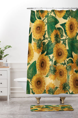 Burcu Korkmazyurek Helianthus Annuus Shower Curtain And Mat