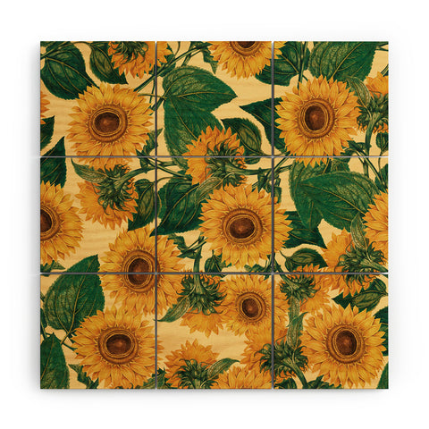 Burcu Korkmazyurek Helianthus Annuus Wood Wall Mural