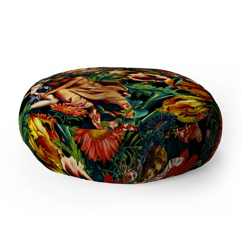 Burcu Korkmazyurek HERA and ZEUS Garden Floor Pillow Round