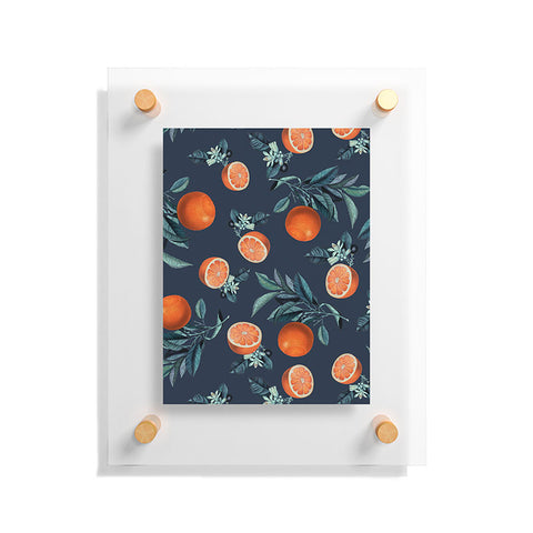 Burcu Korkmazyurek Lemon and Leaf Pattern VI Floating Acrylic Print
