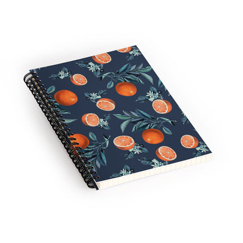 Burcu Korkmazyurek Lemon and Leaf Pattern VI Spiral Notebook