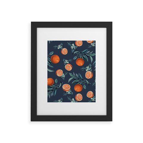 Burcu Korkmazyurek Lemon and Leaf Pattern VI Framed Art Print