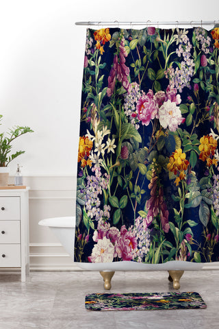 Burcu Korkmazyurek Midnight Forest VII Shower Curtain And Mat