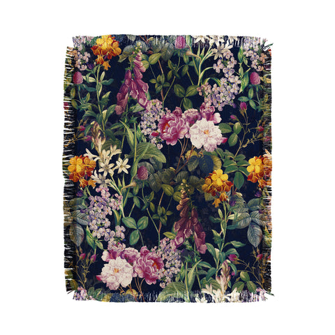 Burcu Korkmazyurek Midnight Forest VII Throw Blanket