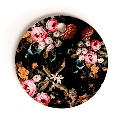 Burcu Korkmazyurek Midnight Garden IV Cutting Board Round