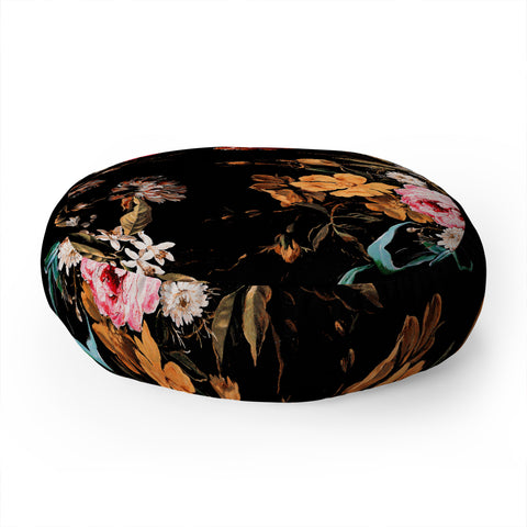 Burcu Korkmazyurek Midnight Garden IV Floor Pillow Round