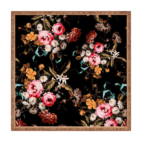 Burcu Korkmazyurek Midnight Garden IV Square Tray
