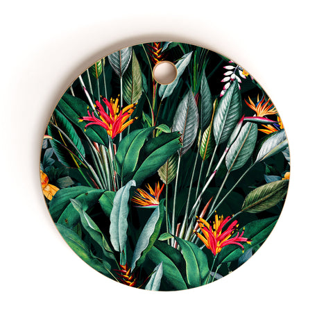 Burcu Korkmazyurek Midnight Garden V Cutting Board Round
