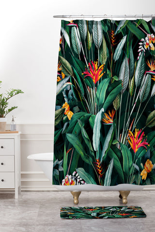 Burcu Korkmazyurek Midnight Garden V Shower Curtain And Mat