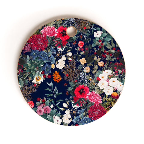 Burcu Korkmazyurek Midnight Garden VI Cutting Board Round