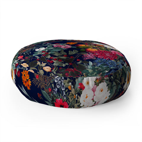 Burcu Korkmazyurek Midnight Garden VI Floor Pillow Round
