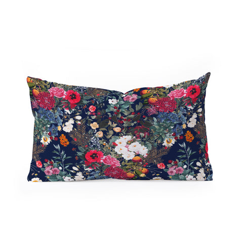 Burcu Korkmazyurek Midnight Garden VI Oblong Throw Pillow