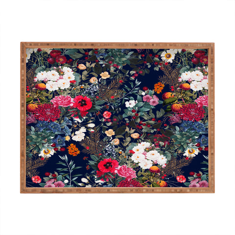 Burcu Korkmazyurek Midnight Garden VI Rectangular Tray