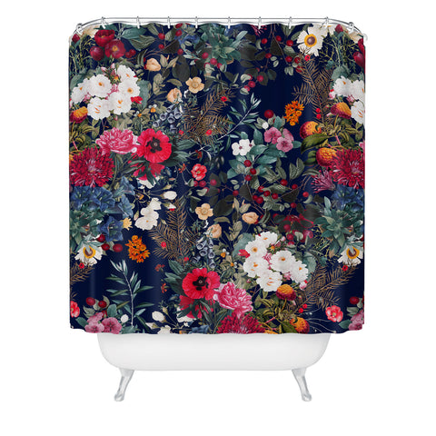Burcu Korkmazyurek Midnight Garden VI Shower Curtain