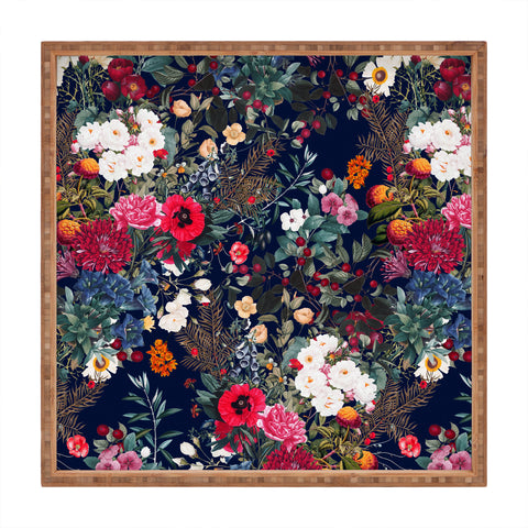 Burcu Korkmazyurek Midnight Garden VI Square Tray