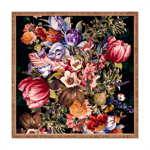 Burcu Korkmazyurek Midnight Garden VII Square Tray