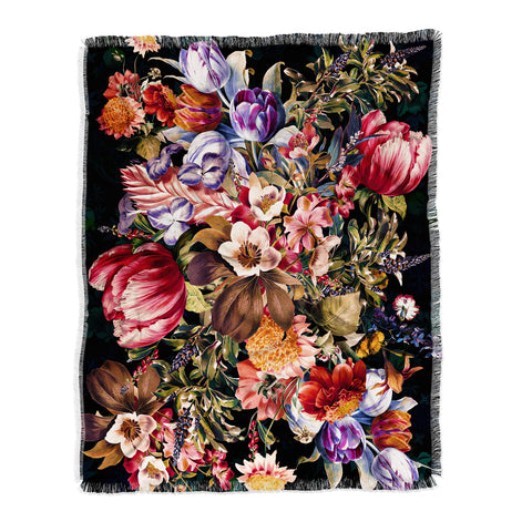 Burcu Korkmazyurek Midnight Garden VII Throw Blanket