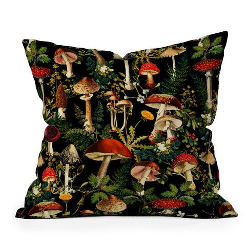 Burcu Korkmazyurek Mushroom Paradise Throw Pillow