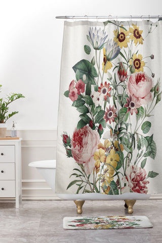Burcu Korkmazyurek Romantic Garden Shower Curtain And Mat