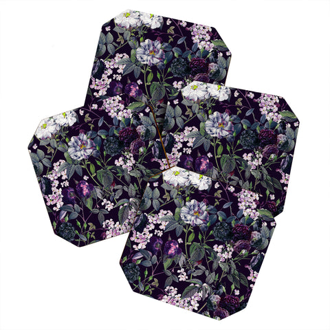 Burcu Korkmazyurek Rose Garden Night II Coaster Set