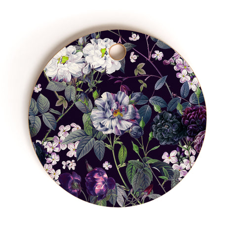 Burcu Korkmazyurek Rose Garden Night II Cutting Board Round