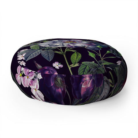 Burcu Korkmazyurek Rose Garden Night II Floor Pillow Round