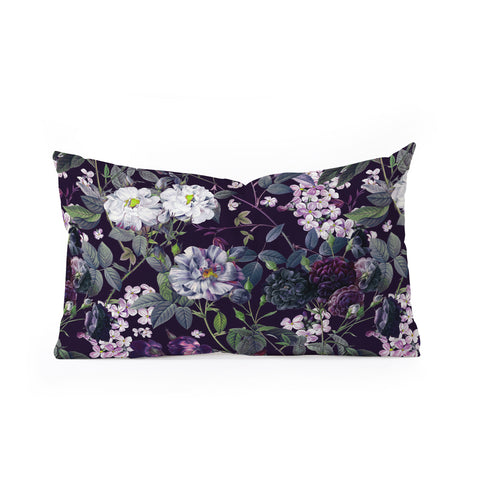 Burcu Korkmazyurek Rose Garden Night II Oblong Throw Pillow