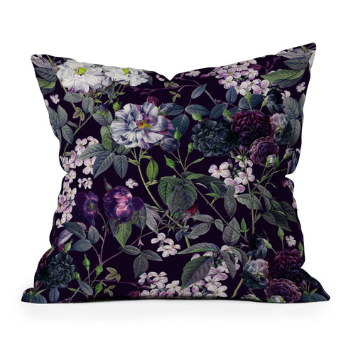 Burcu Korkmazyurek Rose Garden Night II Throw Pillow