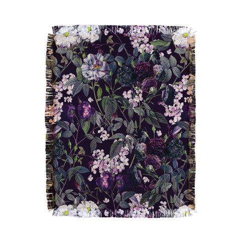 Burcu Korkmazyurek Rose Garden Night II Throw Blanket