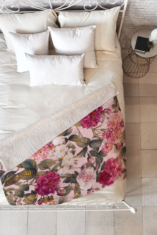 Burcu Korkmazyurek Rose Garden V Fleece Throw Blanket