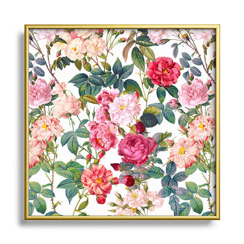 Burcu Korkmazyurek Rose Garden VII Metal Square Framed Art Print