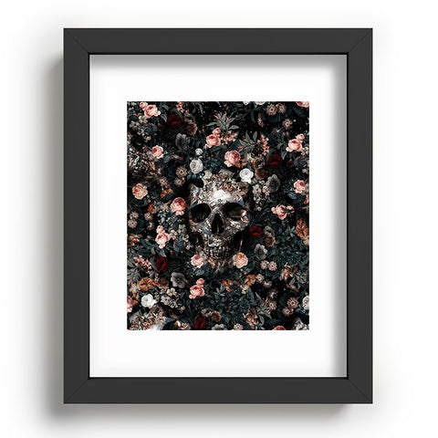 Burcu Korkmazyurek Skull and Floral Pattern Recessed Framing Rectangle