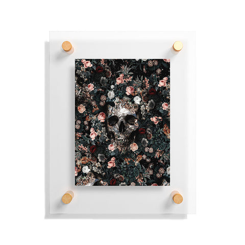 Burcu Korkmazyurek Skull and Floral Pattern Floating Acrylic Print