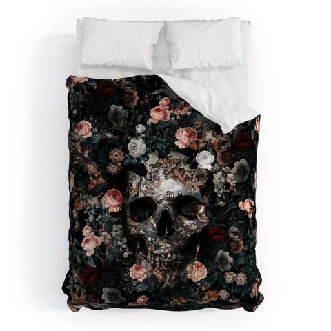 Burcu Korkmazyurek Skull and Floral Pattern Comforter