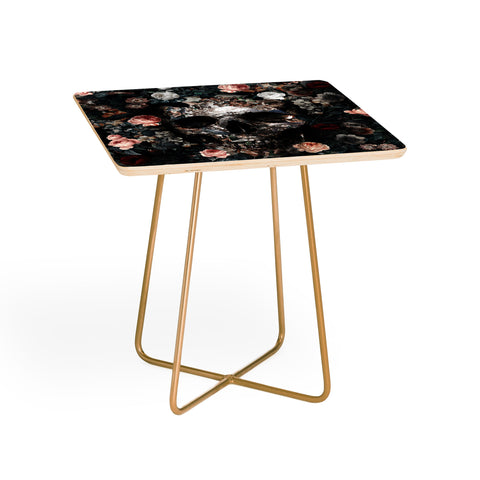 Burcu Korkmazyurek Skull and Floral Pattern Side Table