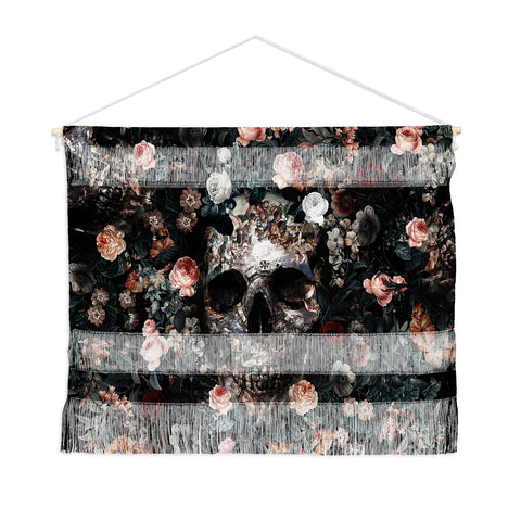 Burcu Korkmazyurek Skull and Floral Pattern Wall Hanging Landscape