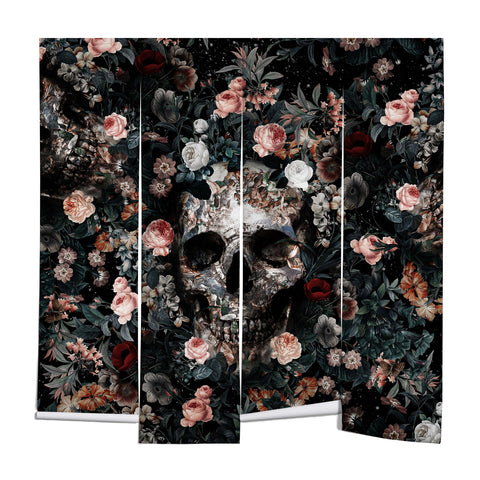 Burcu Korkmazyurek Skull and Floral Pattern Wall Mural
