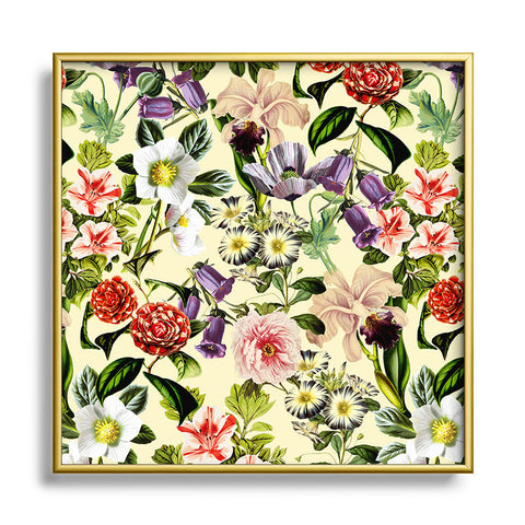Burcu Korkmazyurek SUMMER BOTANICAL X Metal Square Framed Art Print