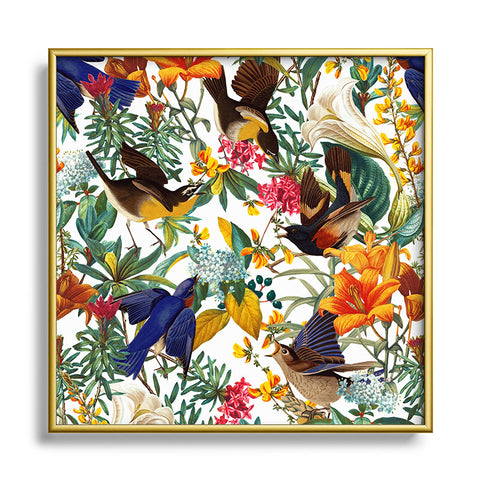 Burcu Korkmazyurek The Land of Birds II Metal Square Framed Art Print