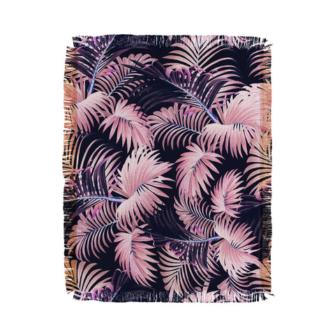 Burcu Korkmazyurek Tropical Jungle Night III Throw Blanket
