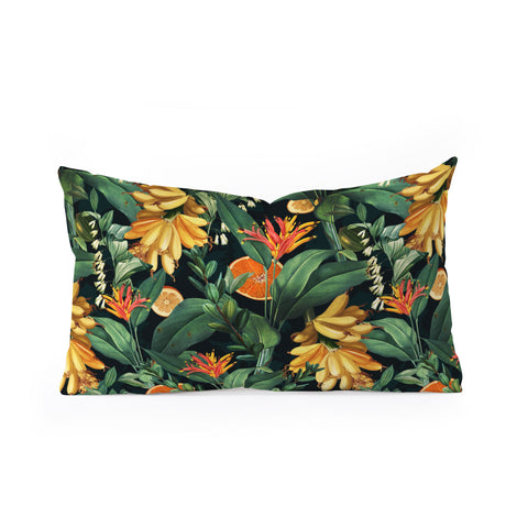 Burcu Korkmazyurek Tropical Orange Garden III Oblong Throw Pillow