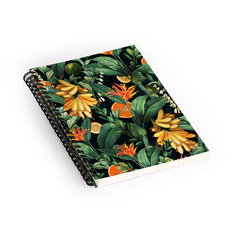 Burcu Korkmazyurek Tropical Orange Garden III Spiral Notebook